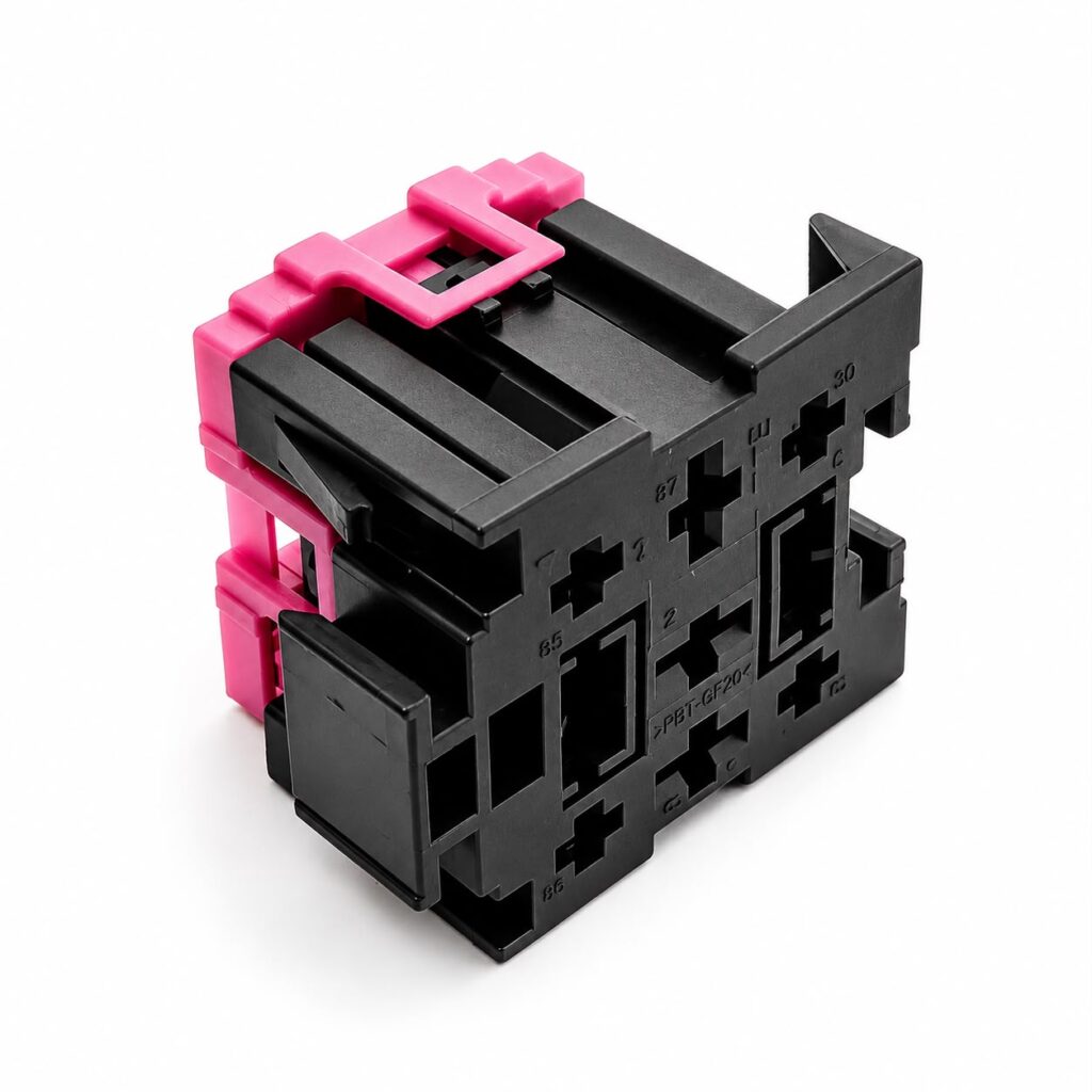 CONECTOR 9 VIAS FEMEA BASE PORTA RELÉ COM ABA EXTERNA